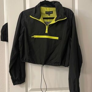 JLUXLABEL black/green track crop jacket S
